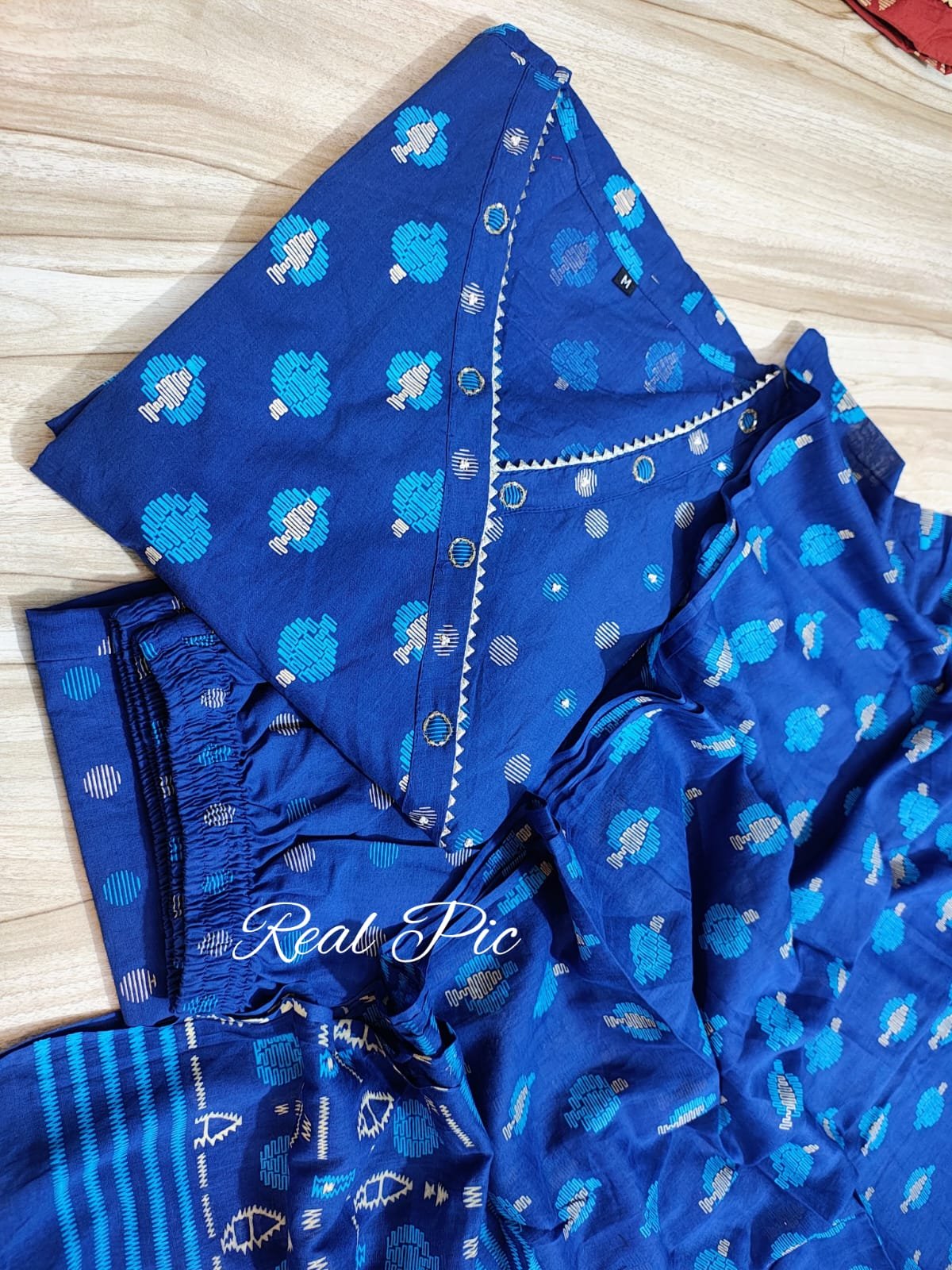 Embroidered Angrakha Anarkali Cotton Suit Set